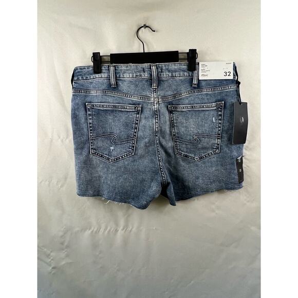 Silver Jeans Womens High Rise Curvy Distressed Jean Shorts Size 32 - Picture 4 of 7
